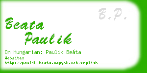 beata paulik business card
